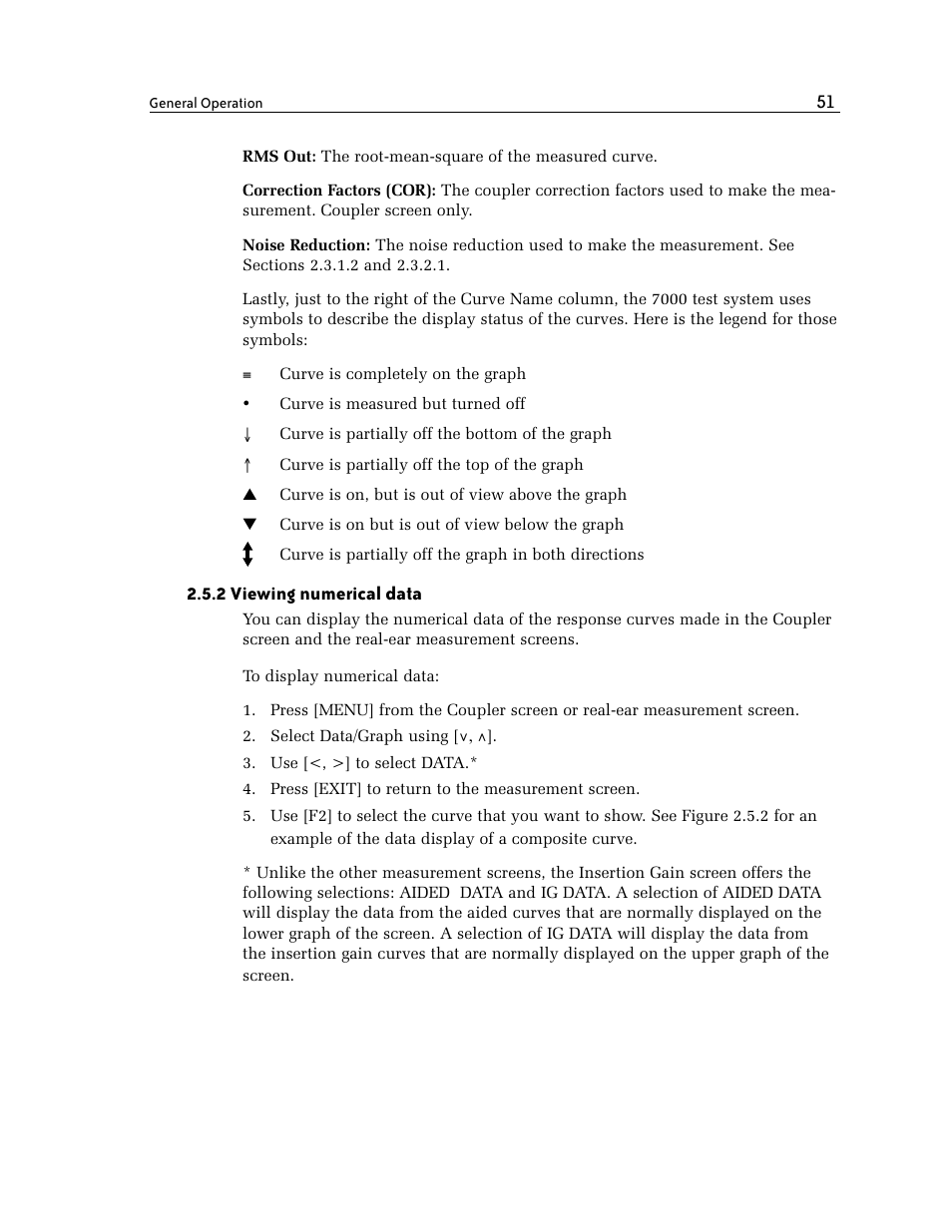 2 viewing numerical data | Frye FONIX 7000 User Manual | Page 59 / 216