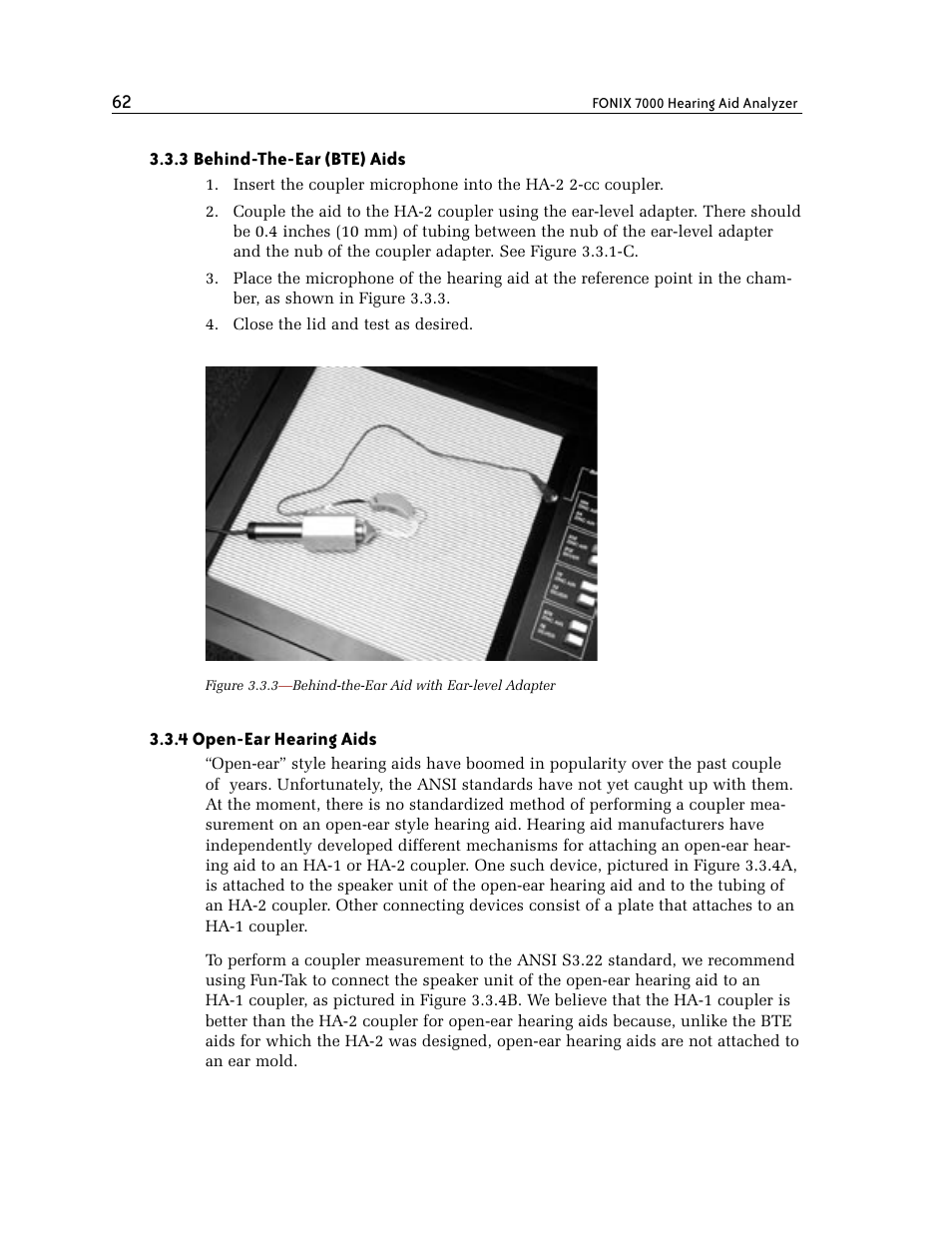 3 behind-the-ear (bte) aids, 4 open-ear hearing aids | Frye FONIX 7000 User Manual | Page 70 / 216