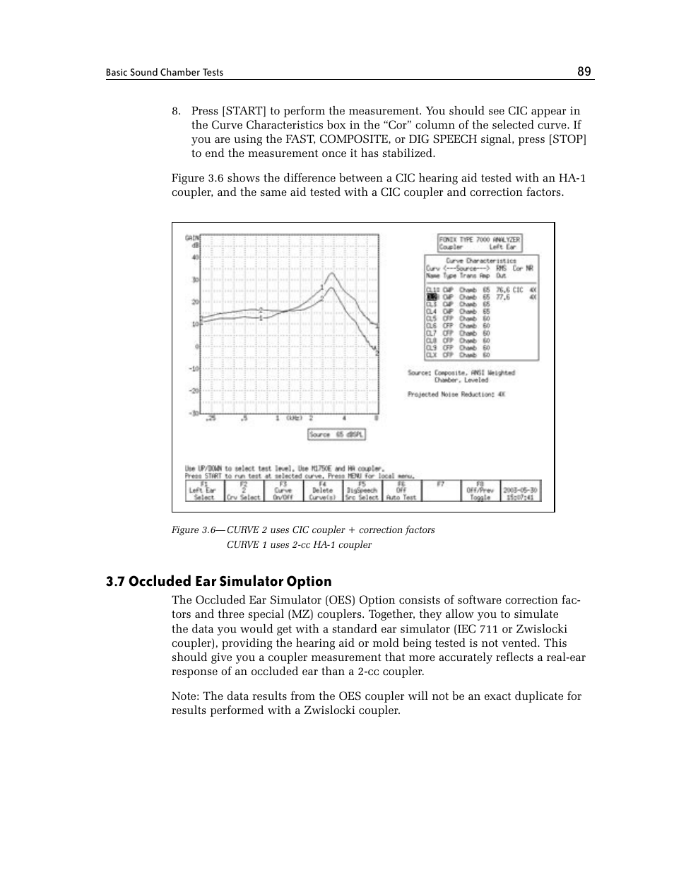 7 occluded ear simulator option | Frye FONIX 7000 User Manual | Page 97 / 216