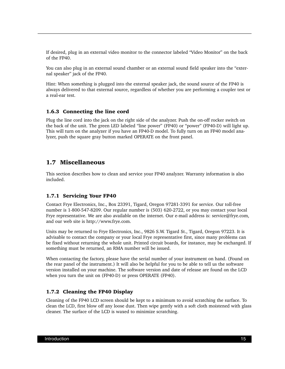 7 miscellaneous | Frye FONIX FP40D User Manual | Page 23 / 164