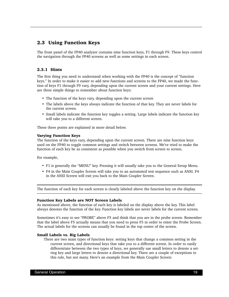 3 using function keys | Frye FONIX FP40D User Manual | Page 27 / 164