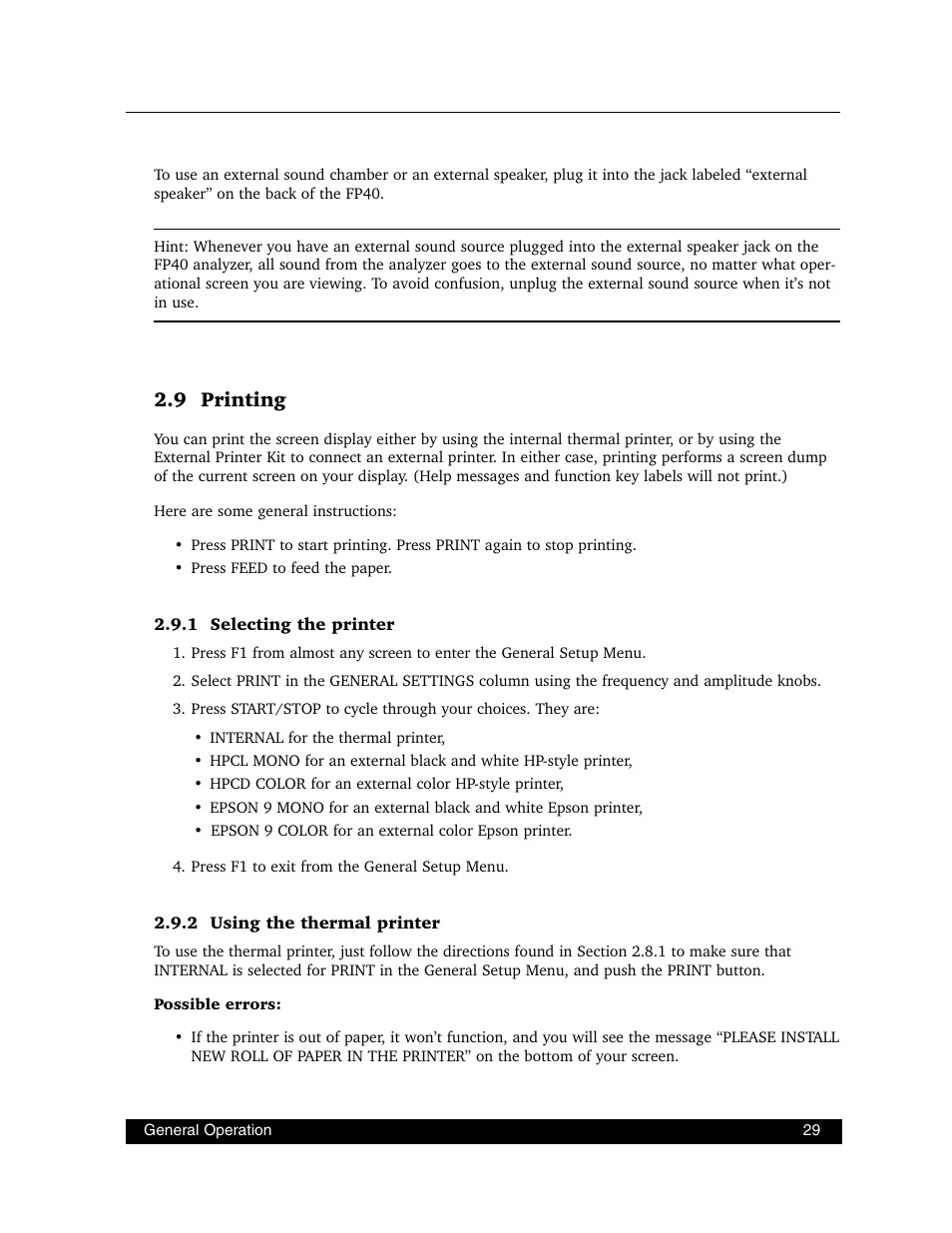 9 printing | Frye FONIX FP40D User Manual | Page 37 / 164