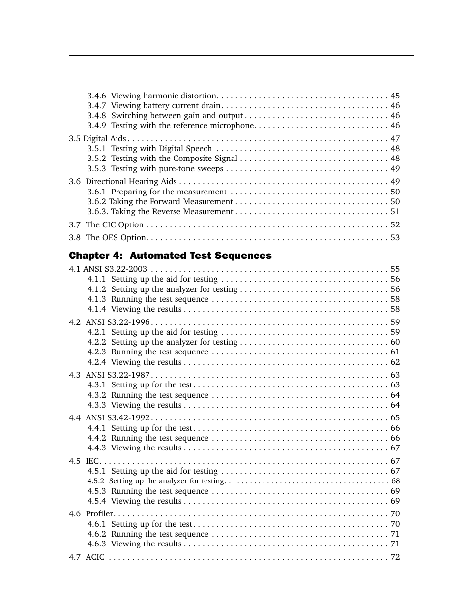 Chapter 4: automated test sequences | Frye FONIX FP40D User Manual | Page 5 / 164