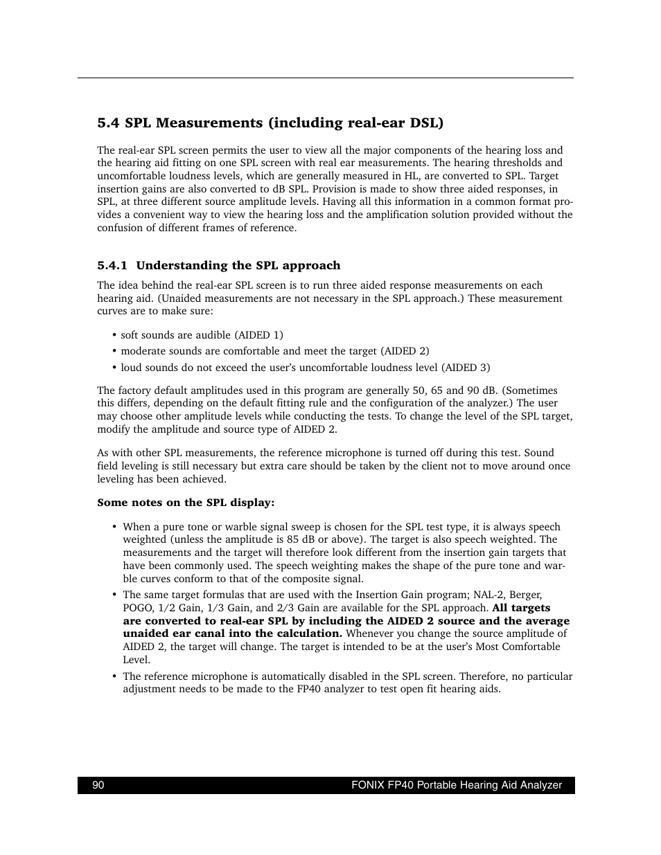 4 spl measurements (including real-ear dsl) | Frye FONIX FP40D User Manual | Page 98 / 164