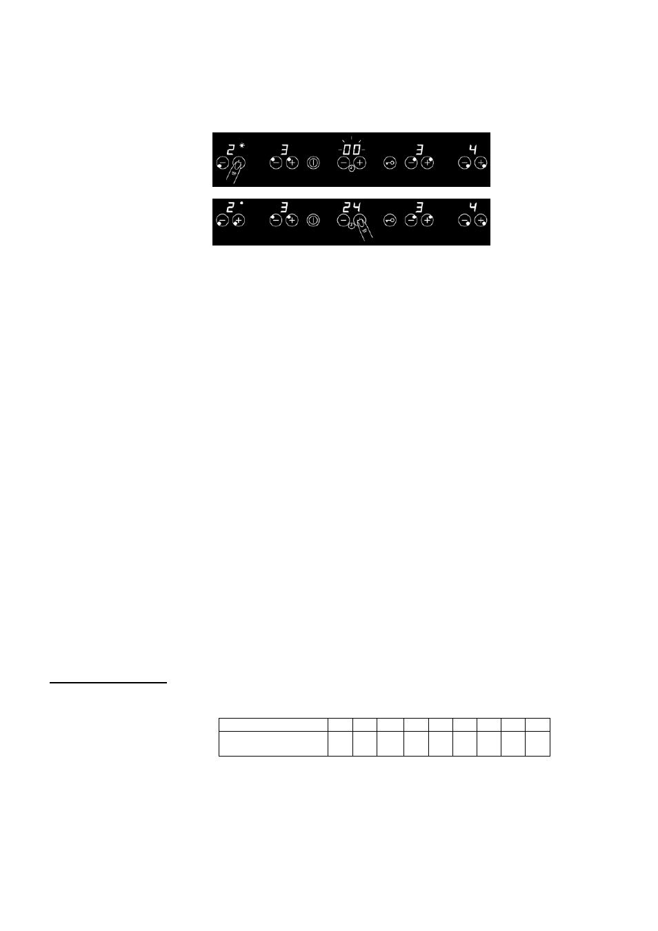 Indication of the heater on timer, Increasing the value of the timer, Duration of the alarm | Foster Induction Hobs 7372 241 User Manual | Page 10 / 15