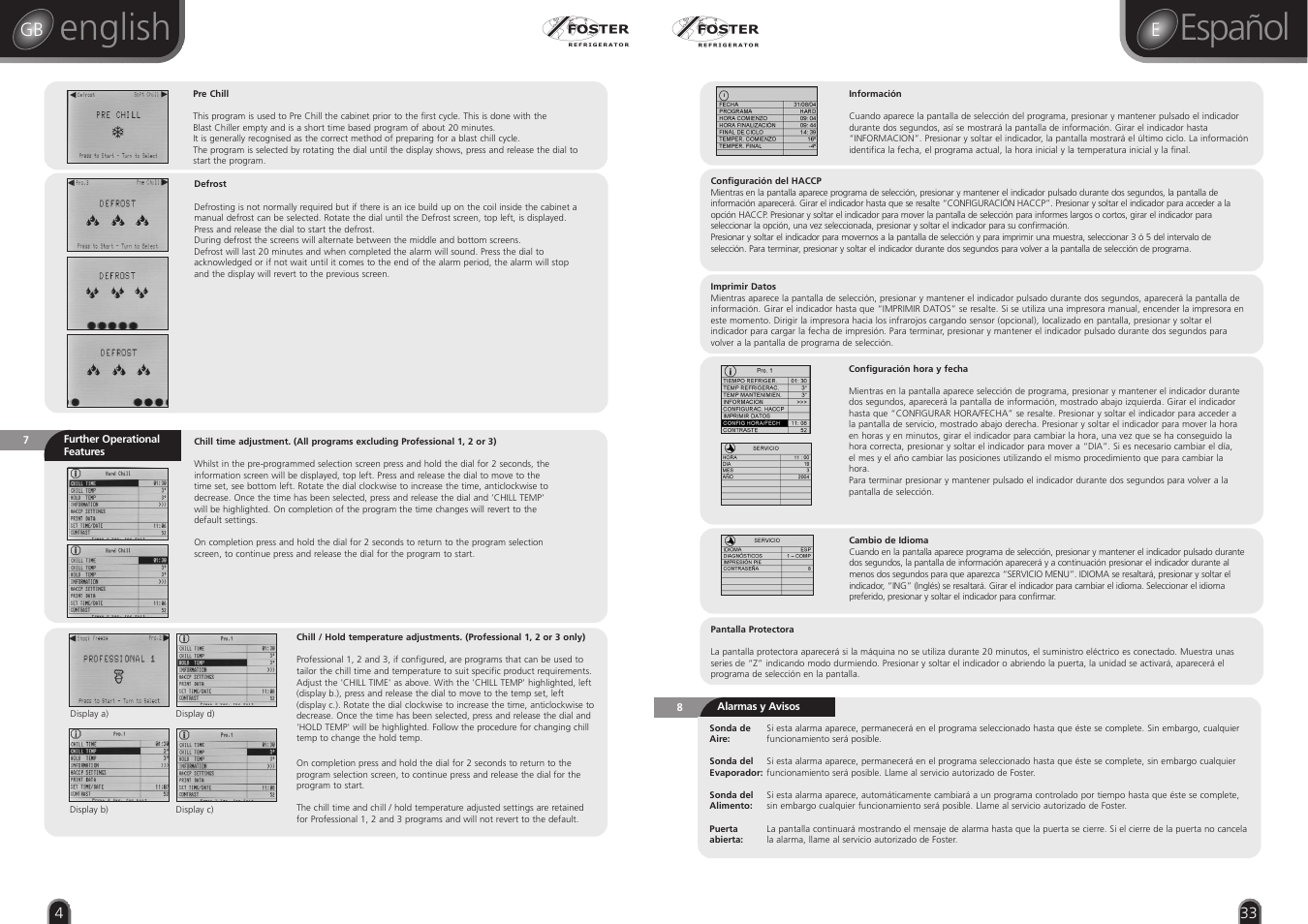 English, Español | Foster RBC20 User Manual | Page 4 / 18
