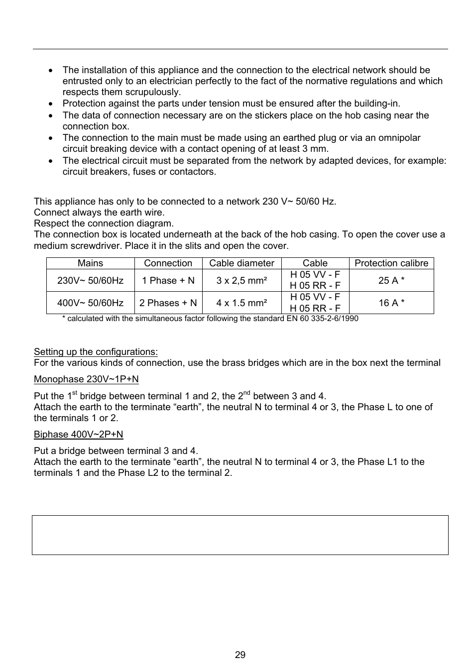 Electrical connection | Foster live quality 7331 230 User Manual | Page 15 / 16