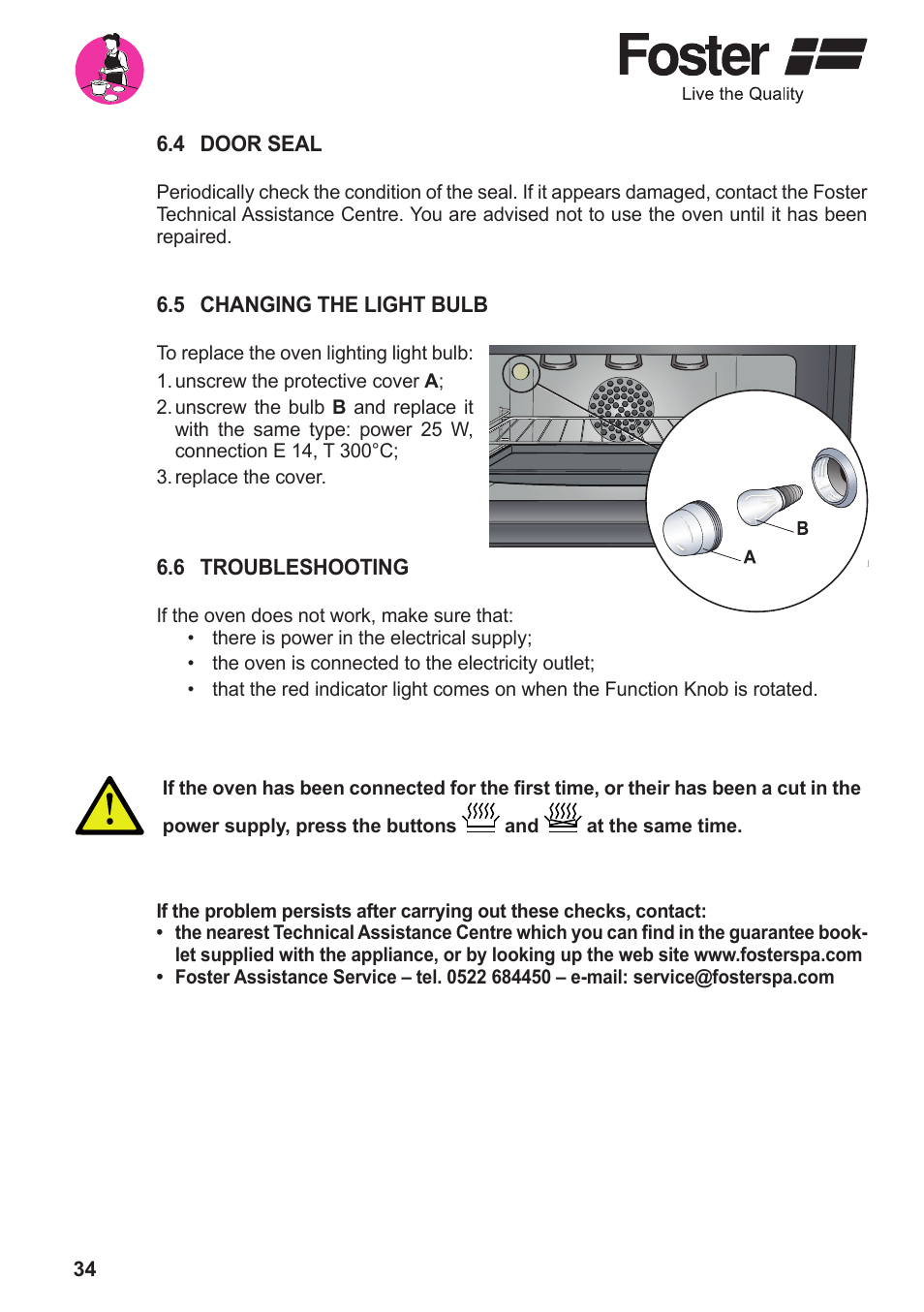 Foster BUILT-IN OVEN Compact 7170 052 User Manual | Page 16 / 18