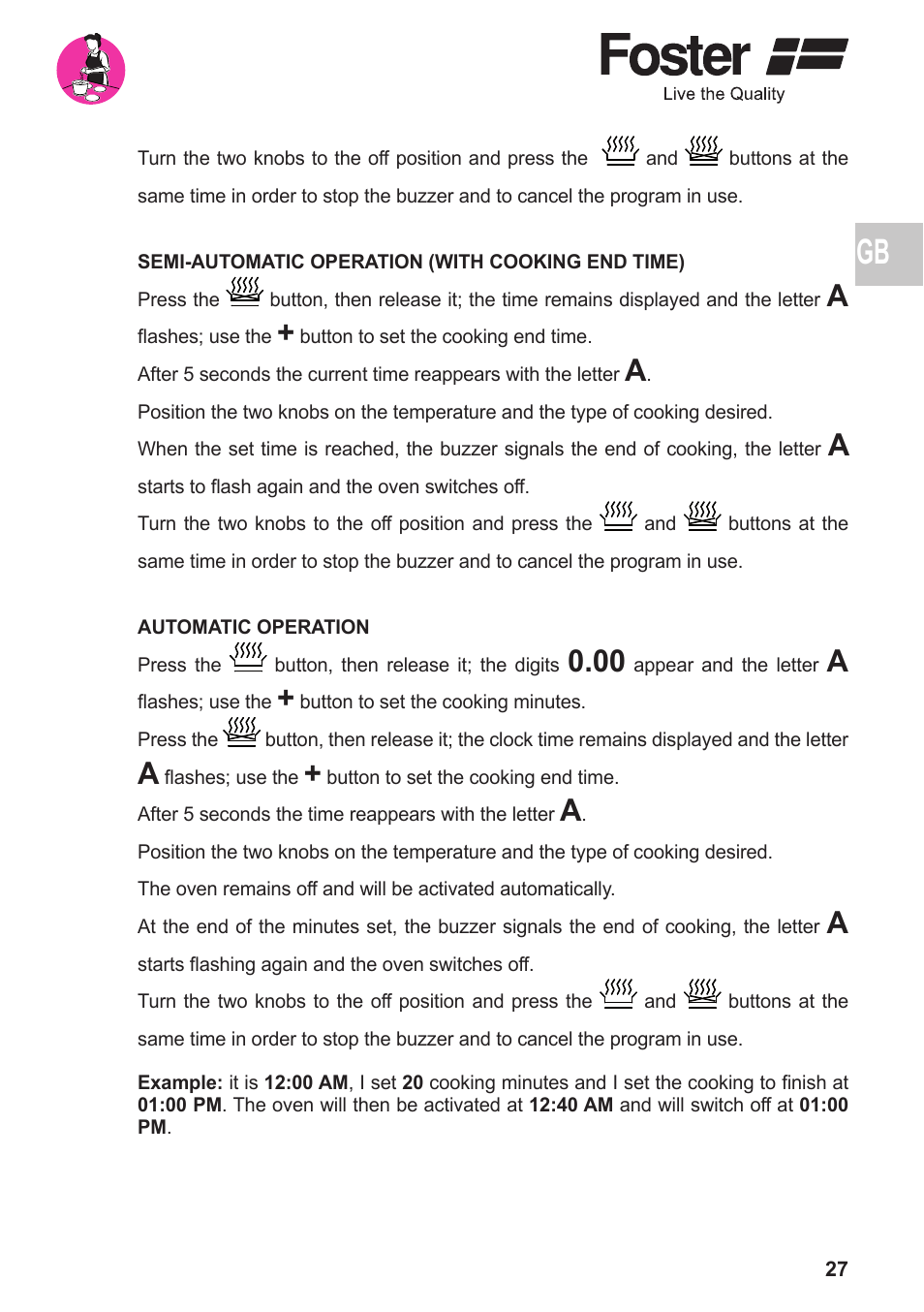 Foster BUILT-IN OVEN Compact 7170 052 User Manual | Page 9 / 18