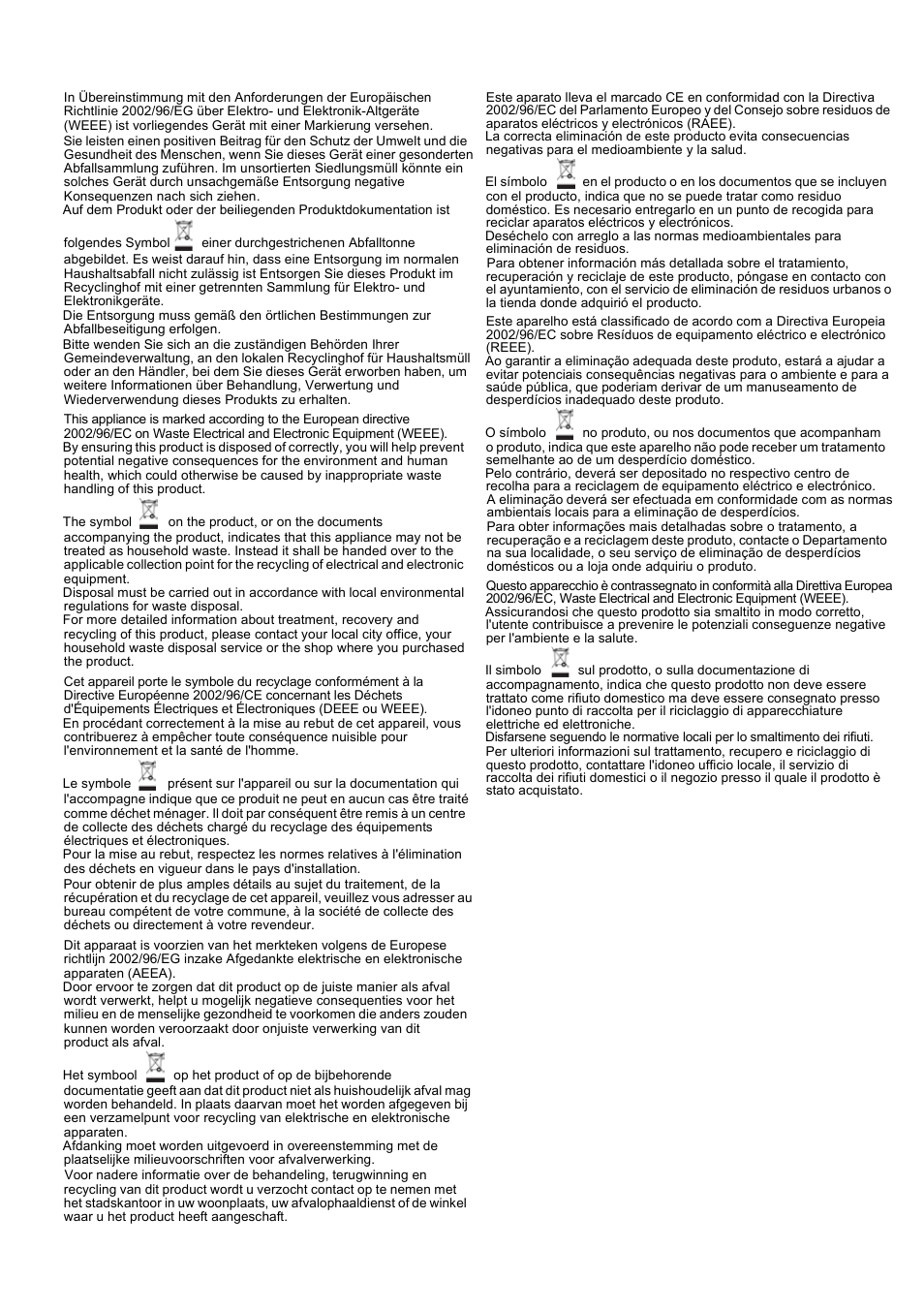 Dgb f nl e p i | Foster Built-in-oven 7120 043 User Manual | Page 2 / 39