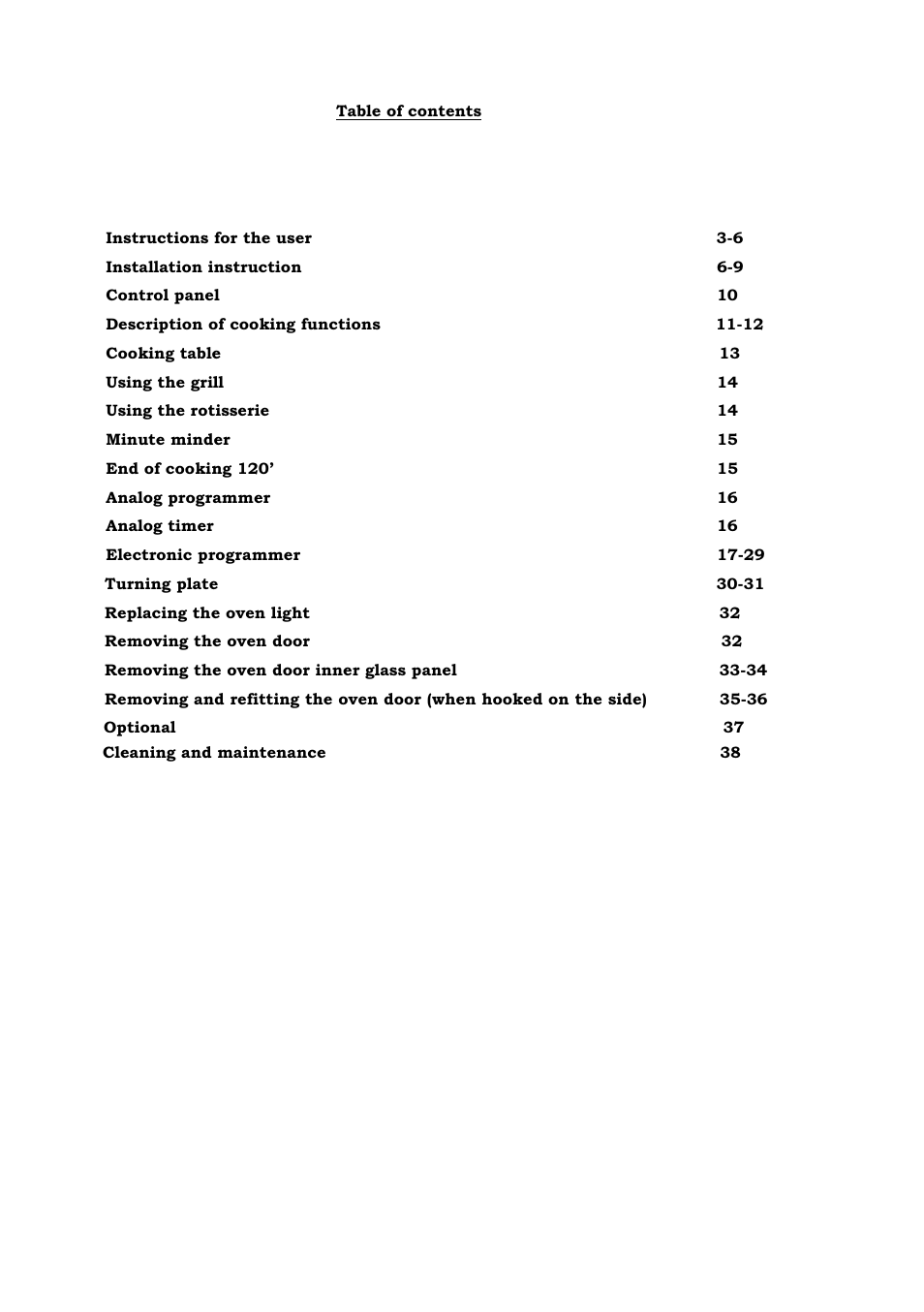 Foster Built-in-oven 7120 043 User Manual | Page 3 / 39