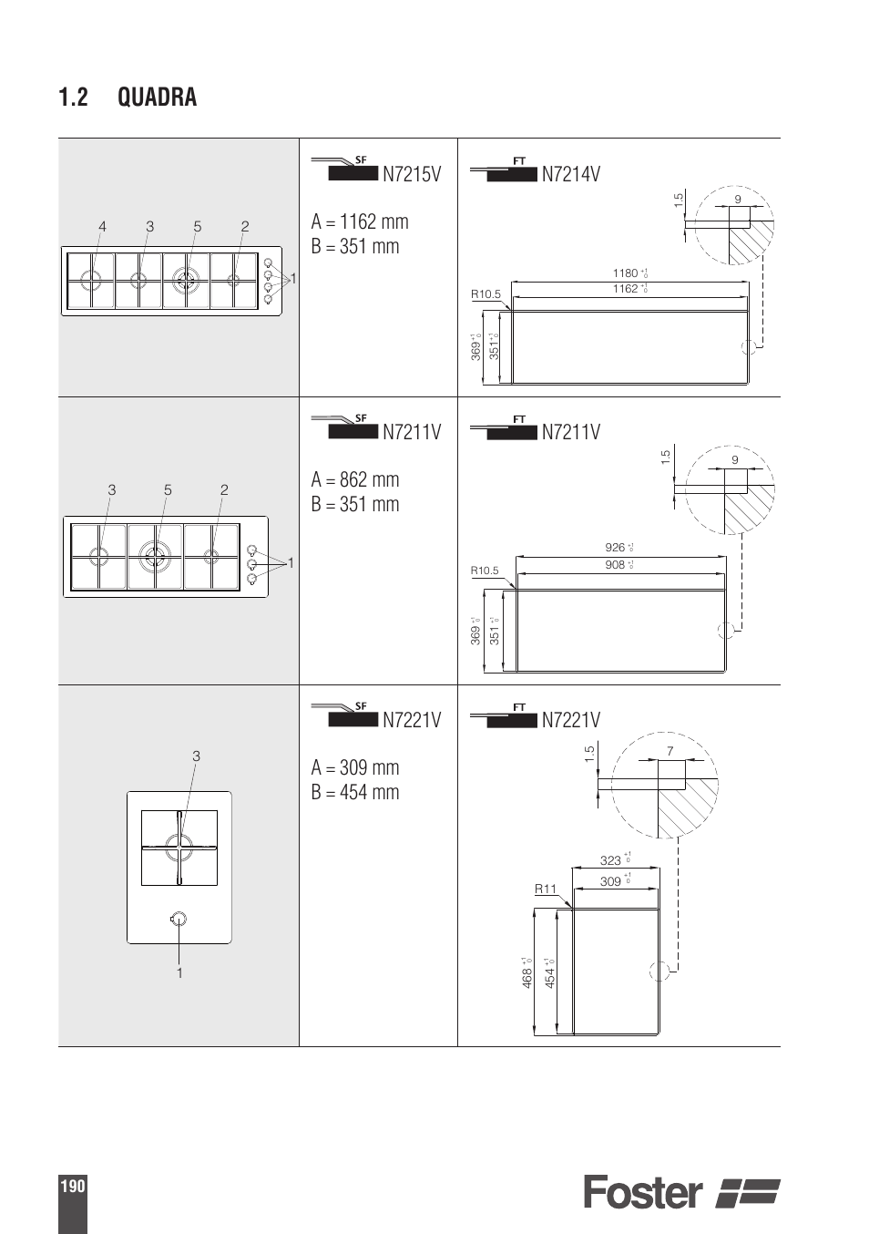 2 quadra | Foster Gas Cooker Hobs 9606801 User Manual | Page 24 / 35