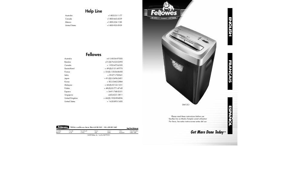 FELLOWES DM12CT User Manual | 10 pages