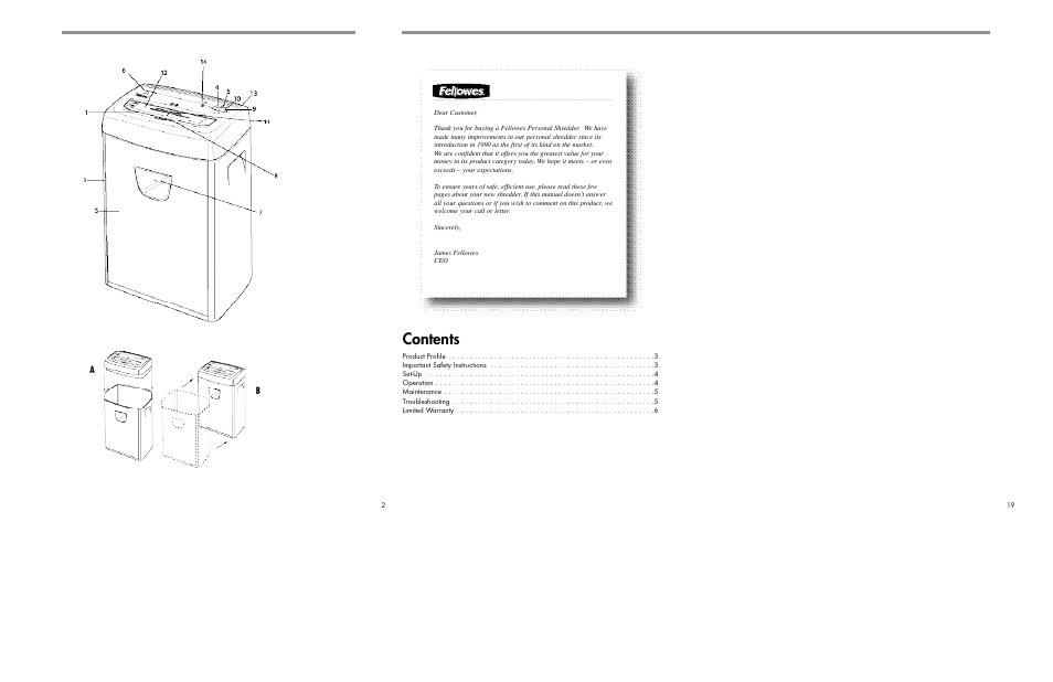 FELLOWES DM12CT User Manual | Page 2 / 10