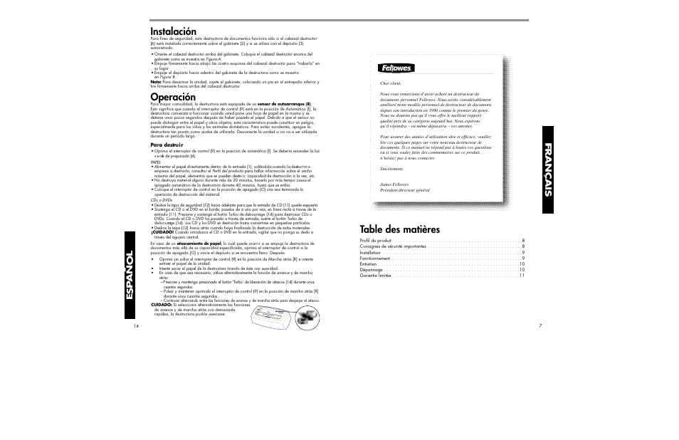 FELLOWES DM12CT User Manual | Page 7 / 10