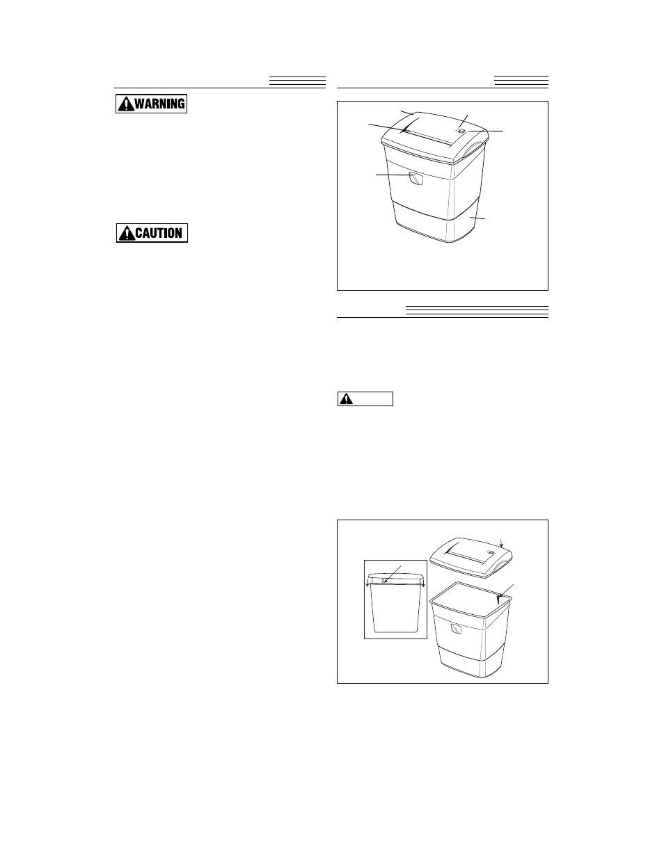 Important safeguards, Parts of the shredder assembly | FELLOWES PS60C-2 User Manual | Page 3 / 6