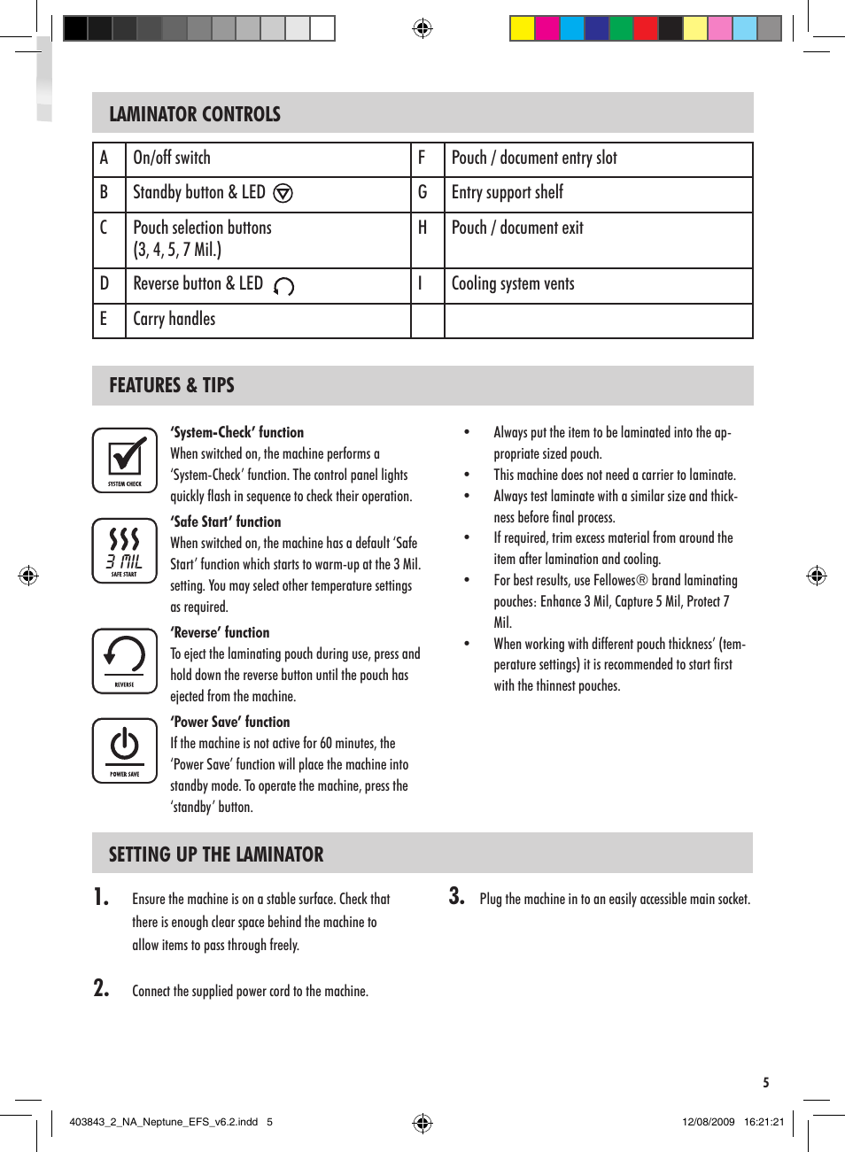 FELLOWES NEPTUNE 125 User Manual | Page 5 / 8
