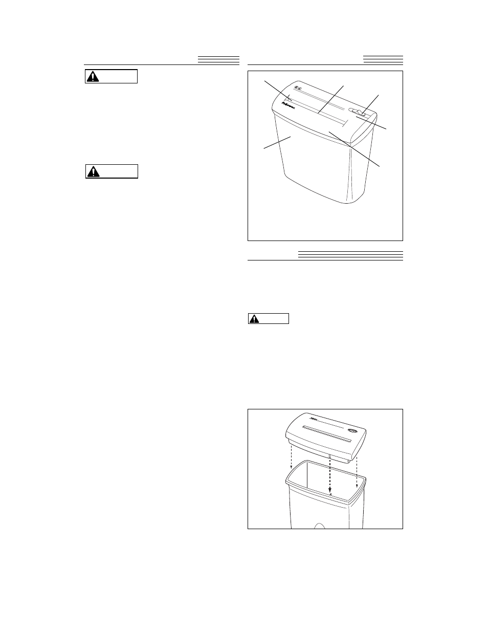 Important safeguards, Parts of the shredder assembly | FELLOWES S40C-2 User Manual | Page 3 / 6