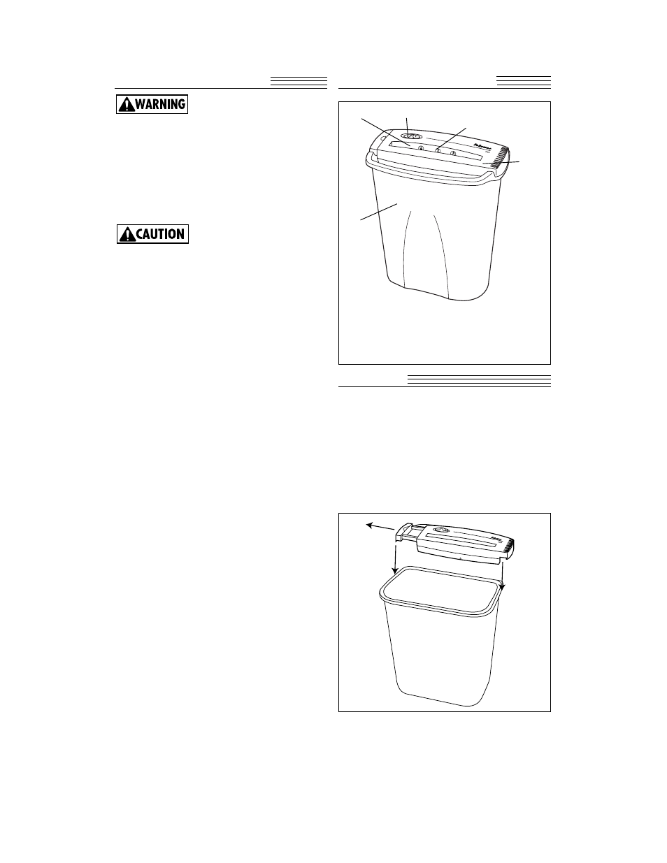 Important safeguards, Parts of the shredder assembly | FELLOWES SC5+ User Manual | Page 3 / 6