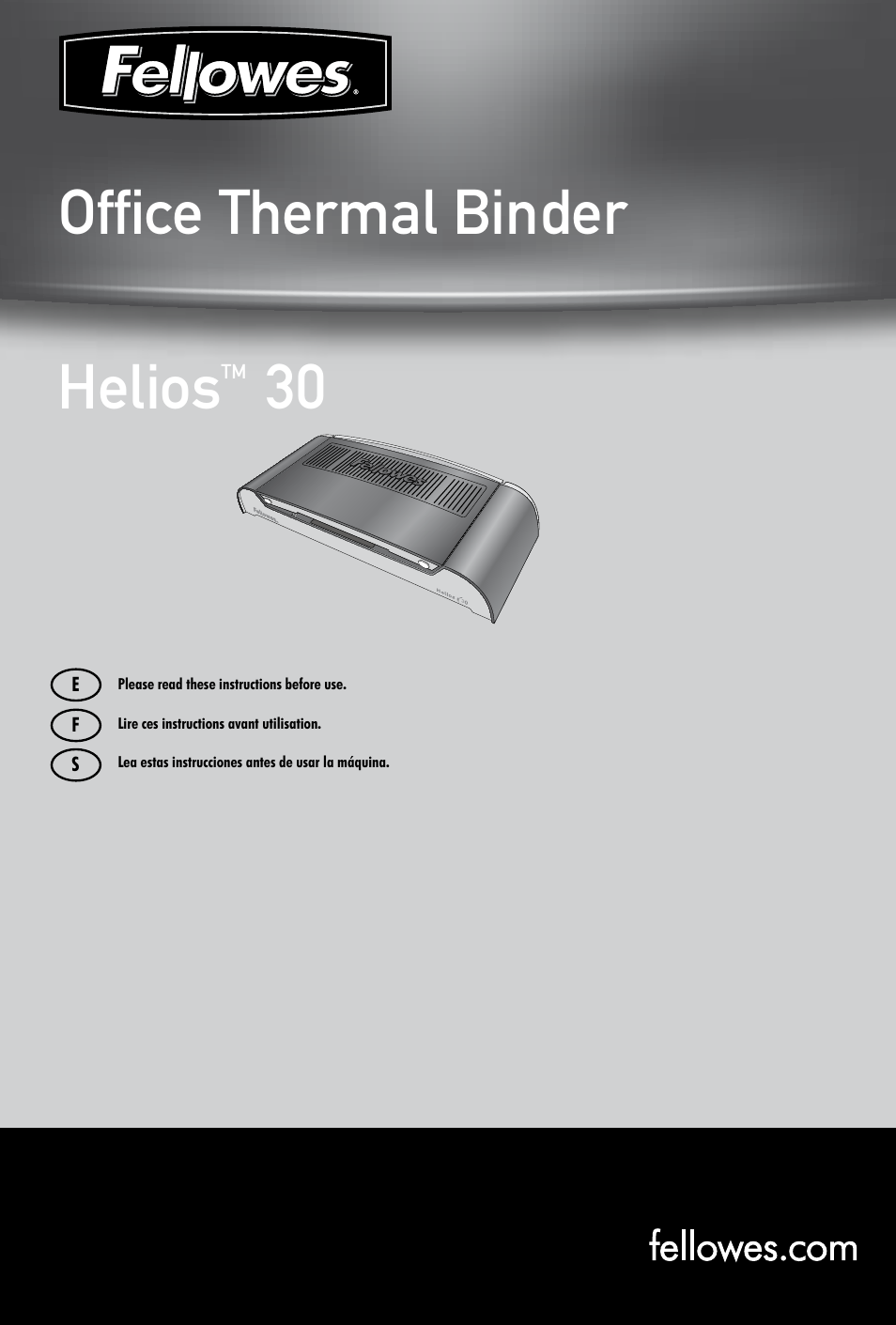 FELLOWES Helios 30TM User Manual | 8 pages