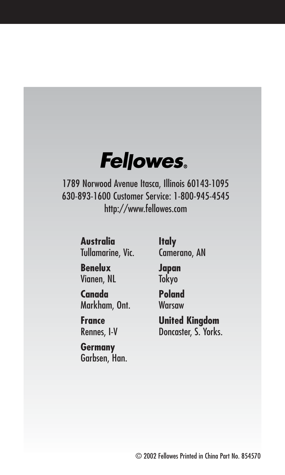 FELLOWES Cordless Mouse User Manual | Page 12 / 12