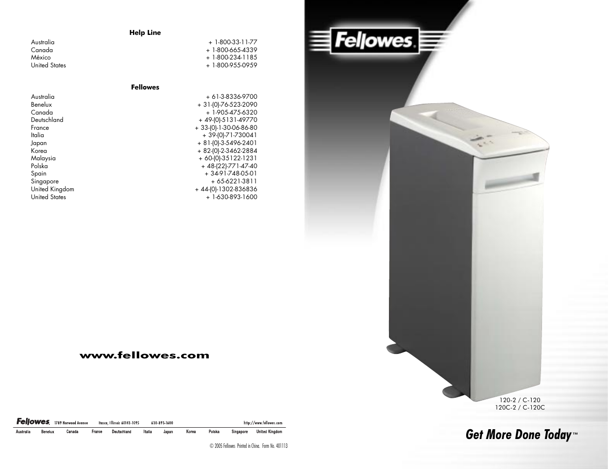 FELLOWES C-120C  EN User Manual | 5 pages