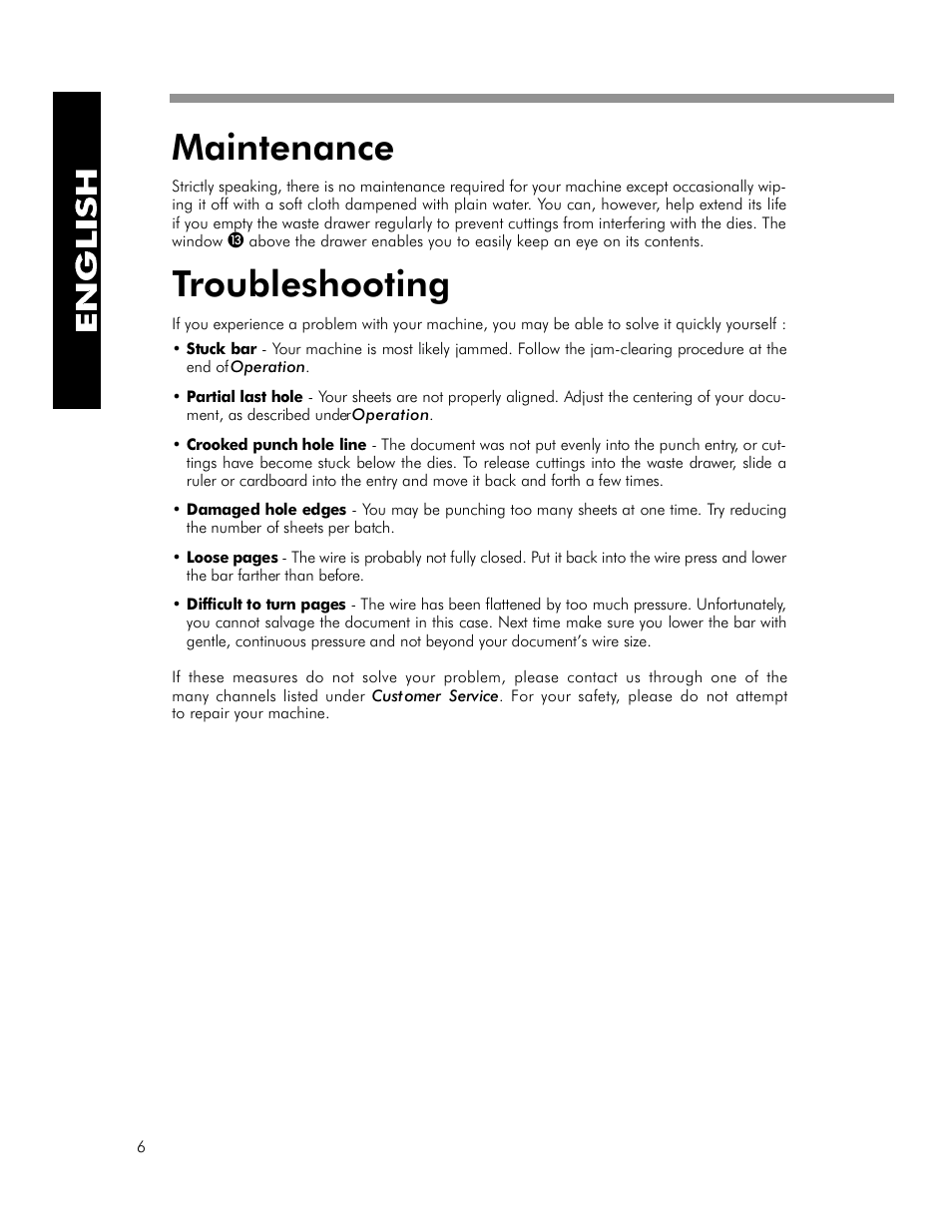 Maintenance, Troubleshooting | FELLOWES WB 150 User Manual | Page 8 / 10
