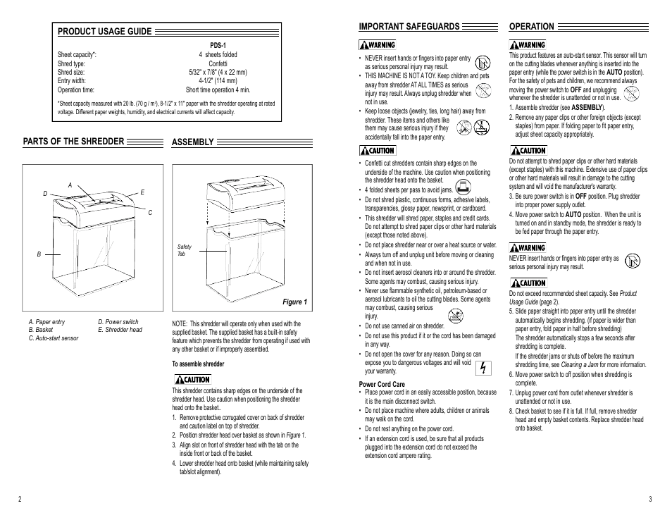 FELLOWES PDS-1 User Manual | Page 2 / 2
