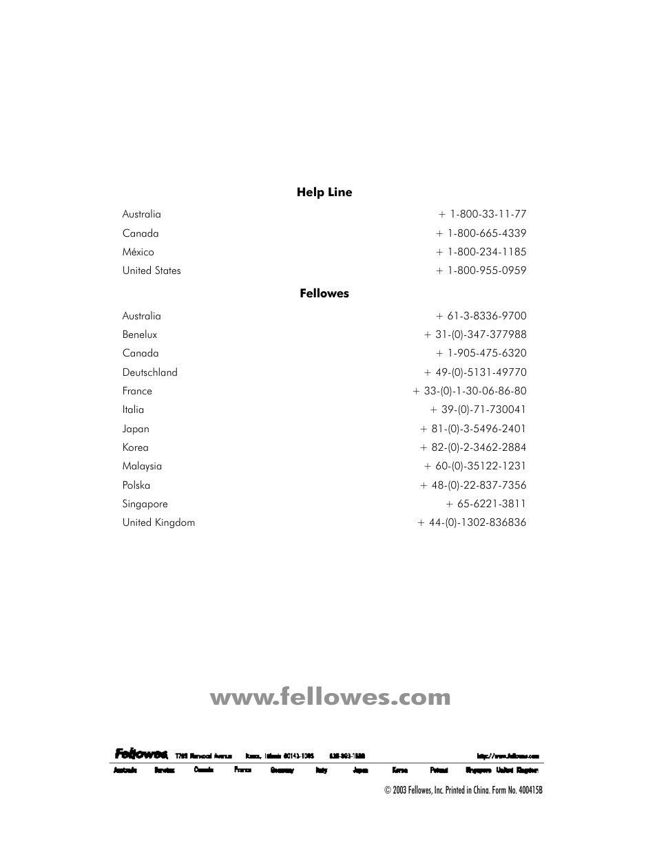 FELLOWES SPL 125 User Manual | Page 9 / 9