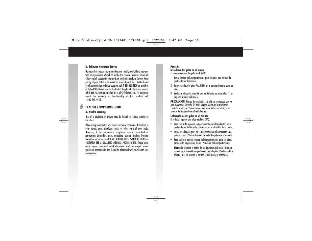 FELLOWES 9893401 User Manual | Page 10 / 16