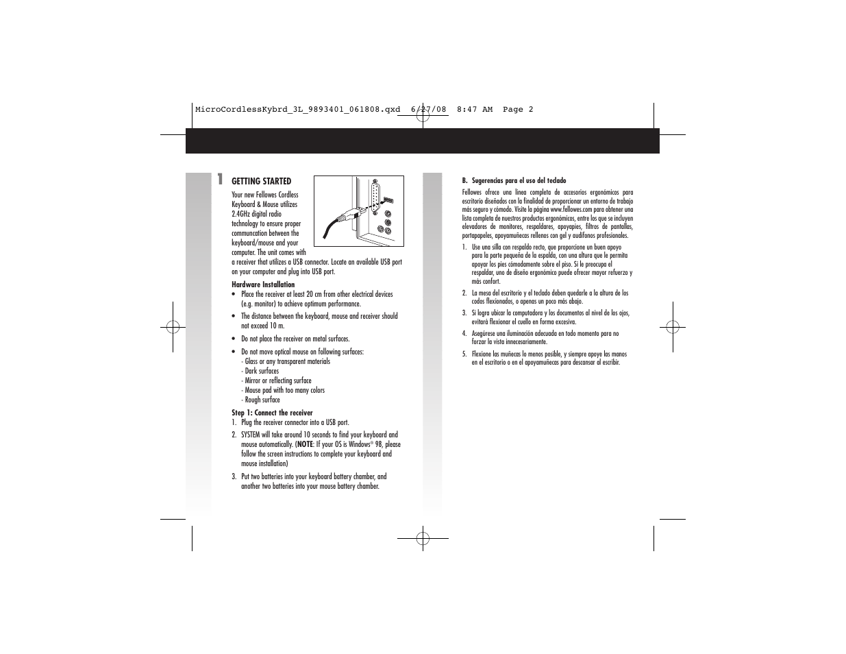 FELLOWES 9893401 User Manual | Page 2 / 16