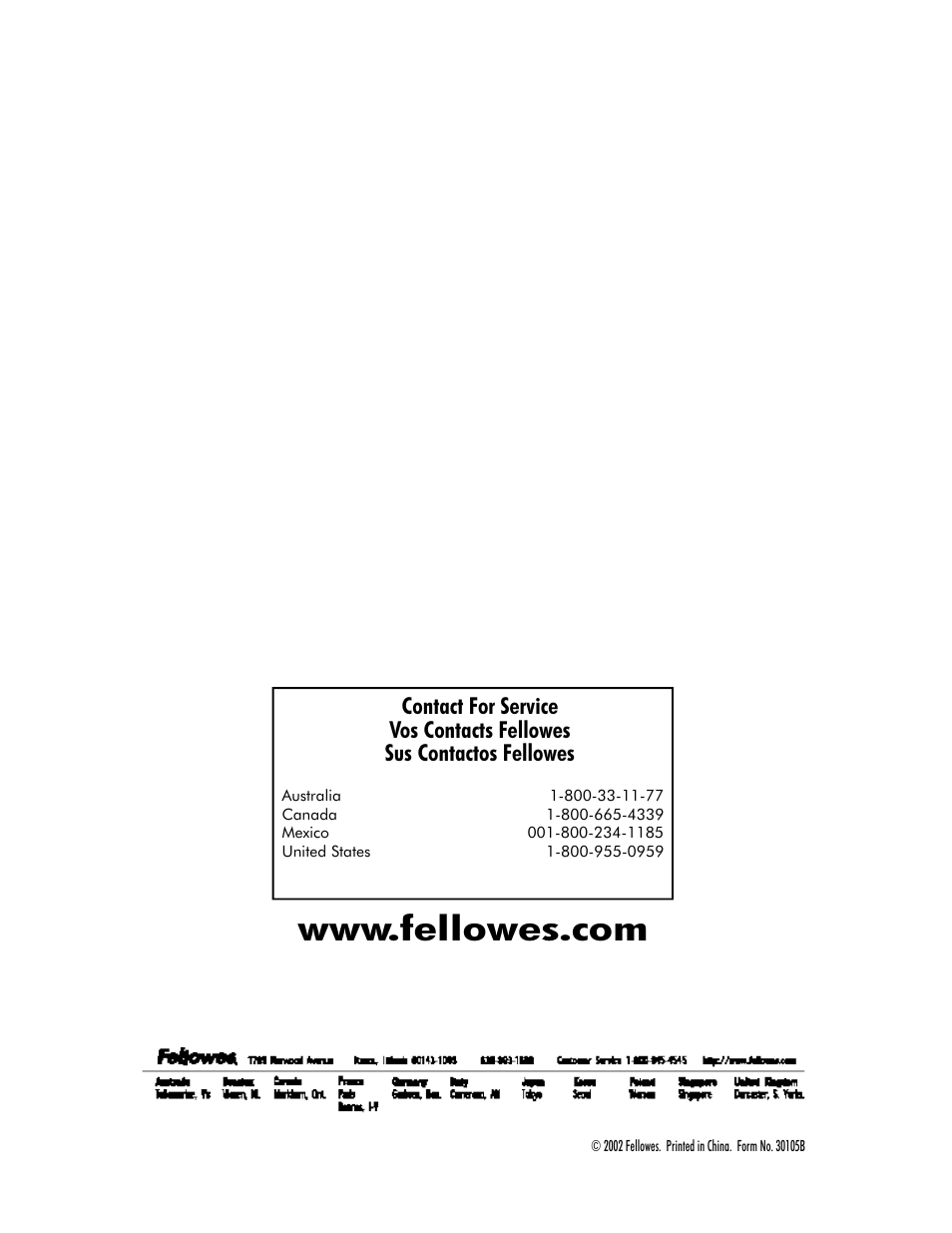 FELLOWES P500-2W User Manual | Page 6 / 6