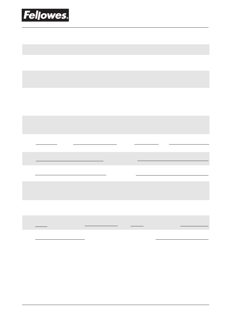 Technical specifications | FELLOWES 320 User Manual | Page 5 / 8