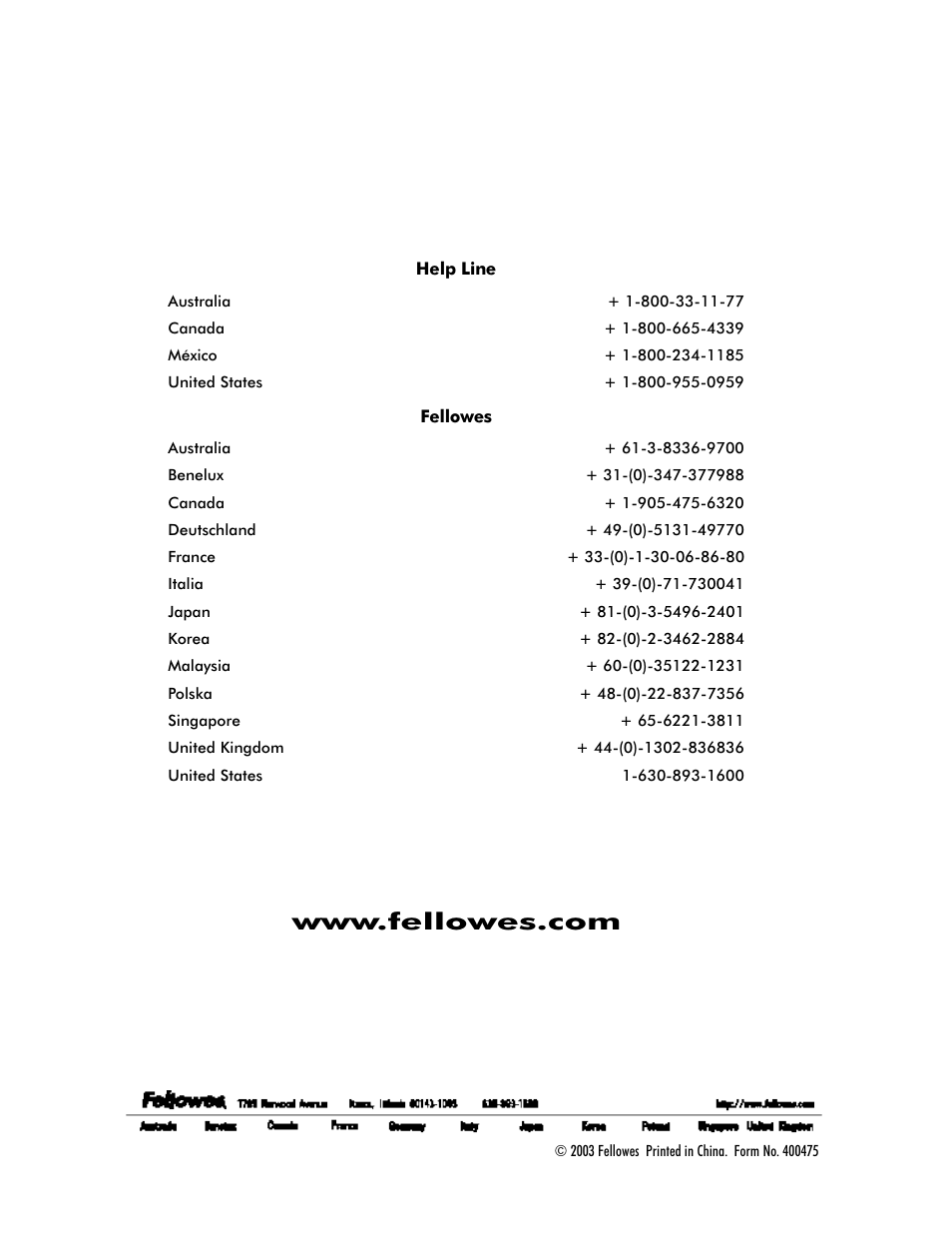 FELLOWES P70cm User Manual | Page 8 / 8