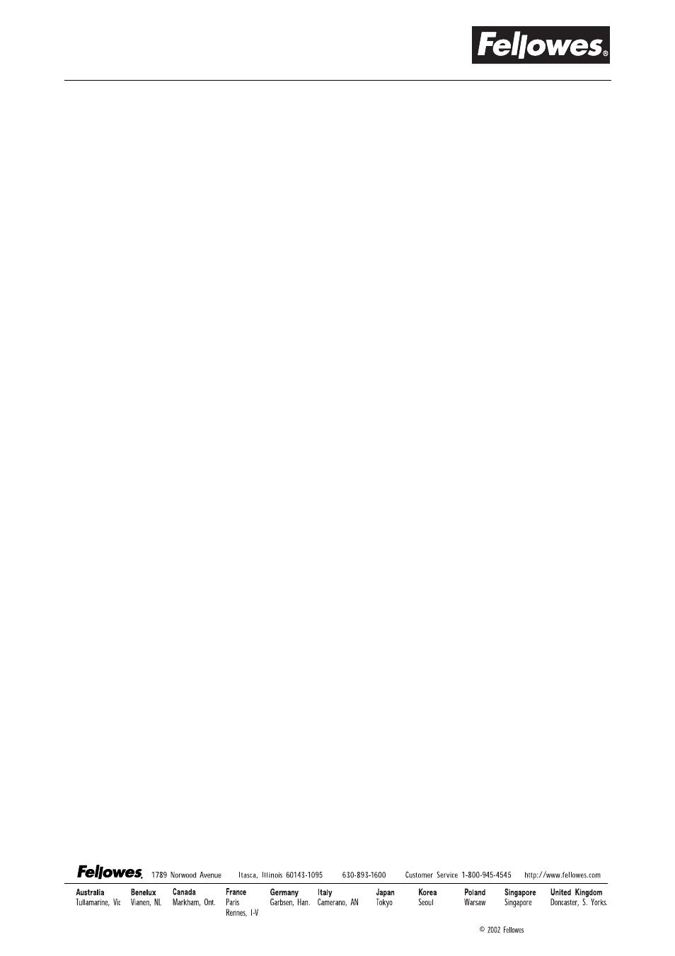 Consumer helpline, Fellowes locations | FELLOWES 420-2HS User Manual | Page 8 / 8