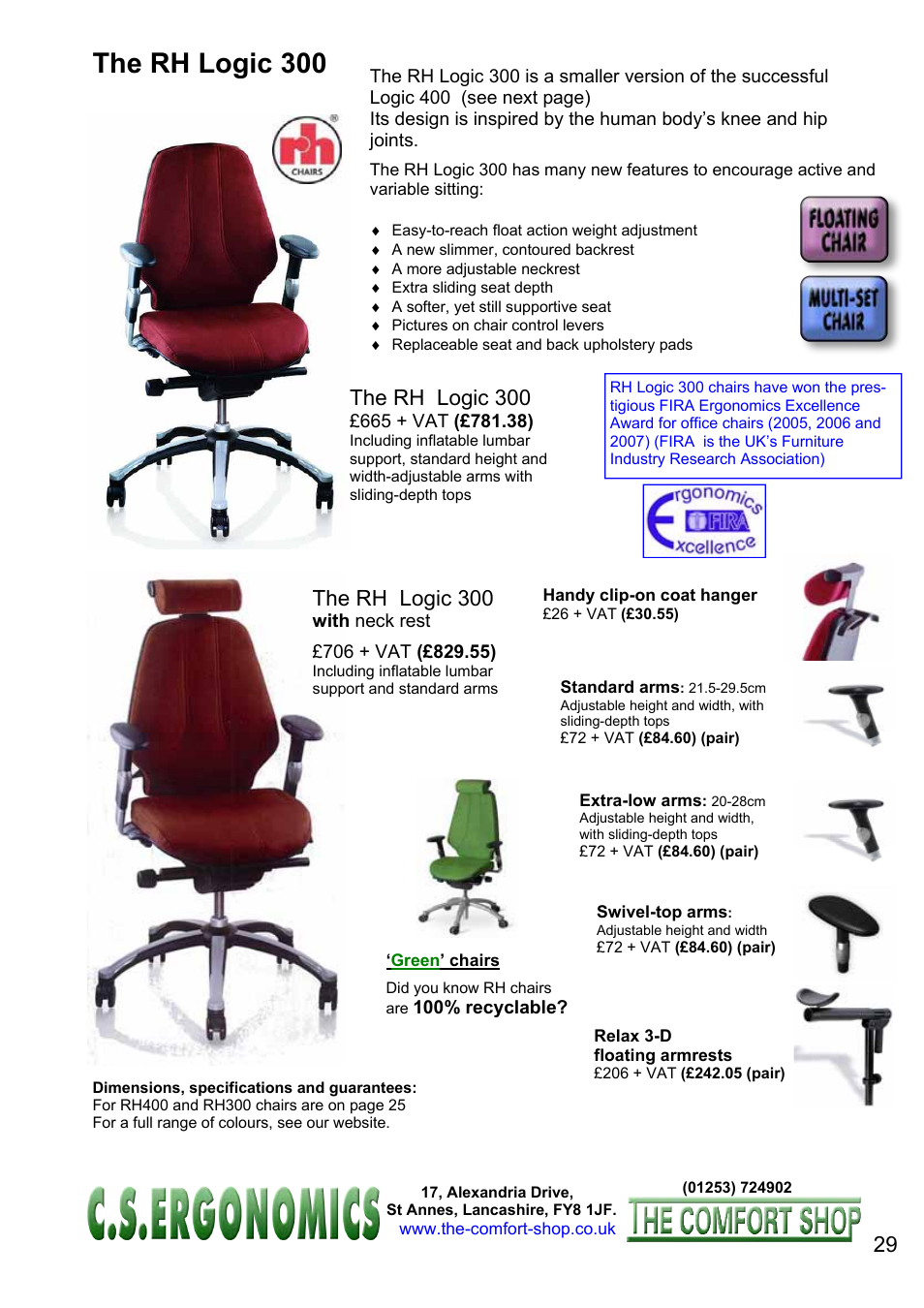 The rh logic 300 | FELLOWES C.S. Ergonomics RH 400 User Manual | Page 29 / 70