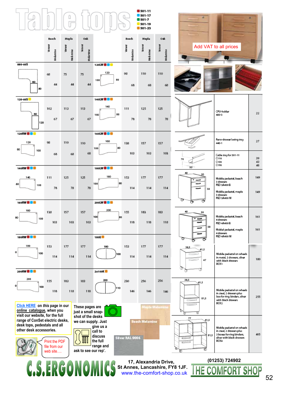 FELLOWES C.S. Ergonomics RH 400 User Manual | Page 52 / 70