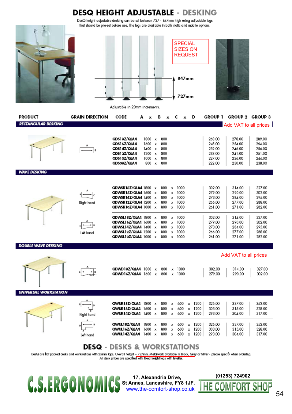 FELLOWES C.S. Ergonomics RH 400 User Manual | Page 54 / 70