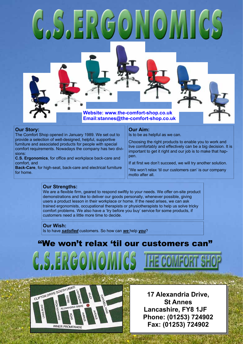 We won’t relax ‘til our customers can | FELLOWES C.S. Ergonomics RH 400 User Manual | Page 70 / 70