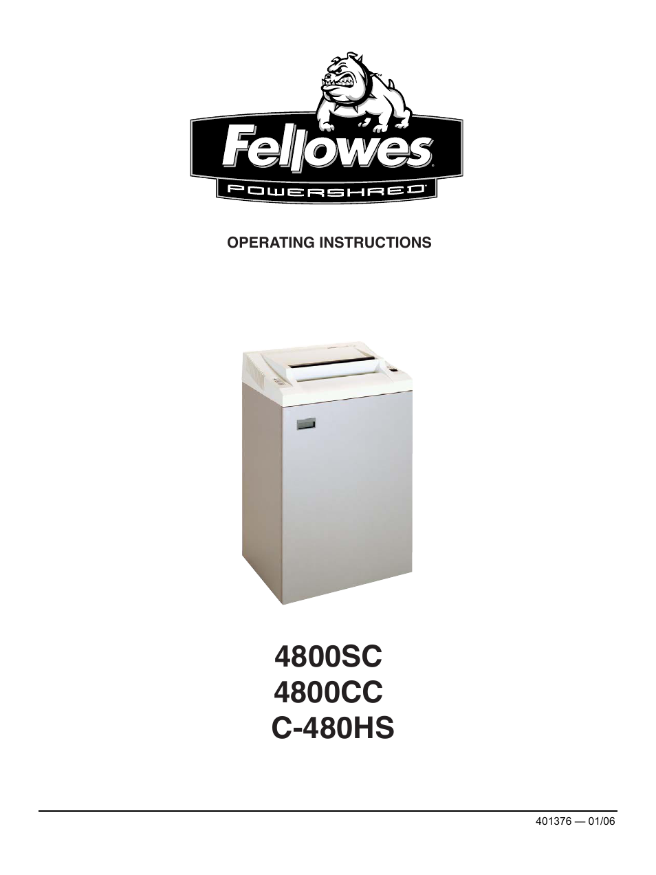 FELLOWES 4800SC User Manual | 8 pages