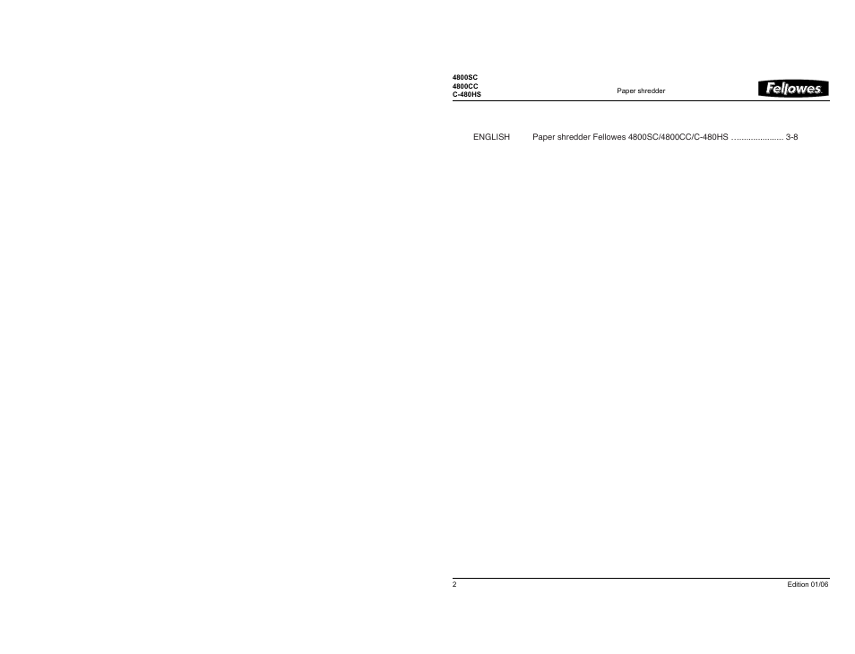 FELLOWES 4800SC User Manual | Page 2 / 8