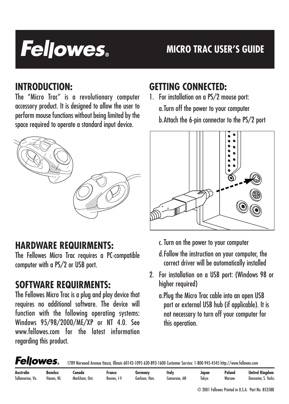 FELLOWES Computer Accessories User Manual | 4 pages