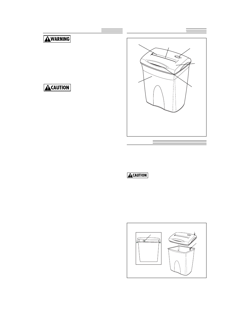 Important safeguards, Parts of the shredder assembly | FELLOWES P600C-2 User Manual | Page 3 / 6