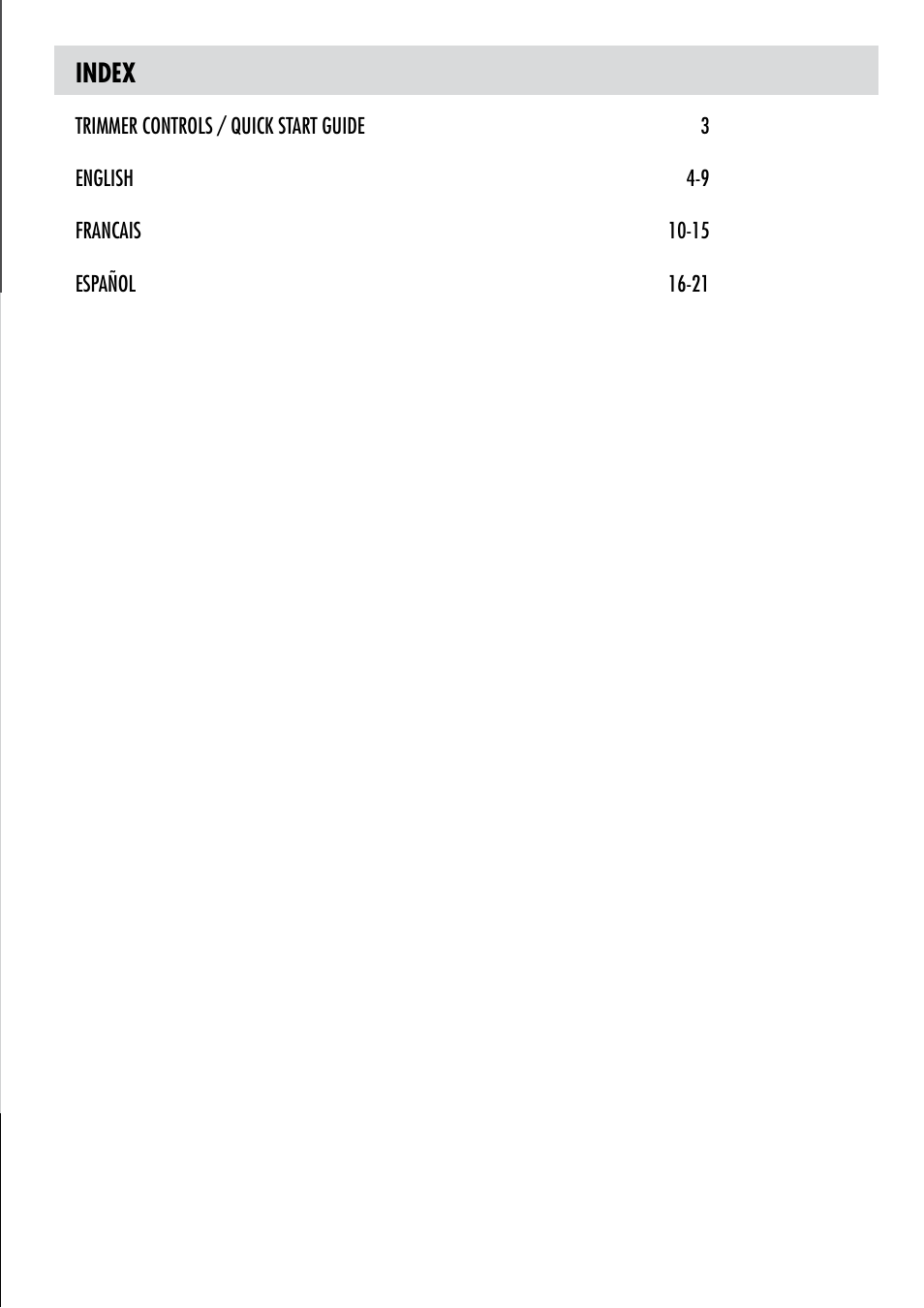 Electric paper trimmer, Powertrim, Index | FELLOWES PowerTrim User Manual | Page 2 / 9