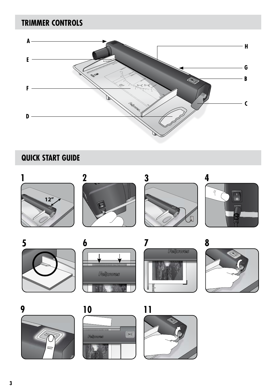 FELLOWES PowerTrim User Manual | Page 3 / 9