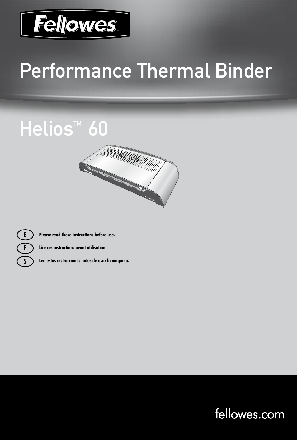 FELLOWES Helios 60 User Manual | 8 pages