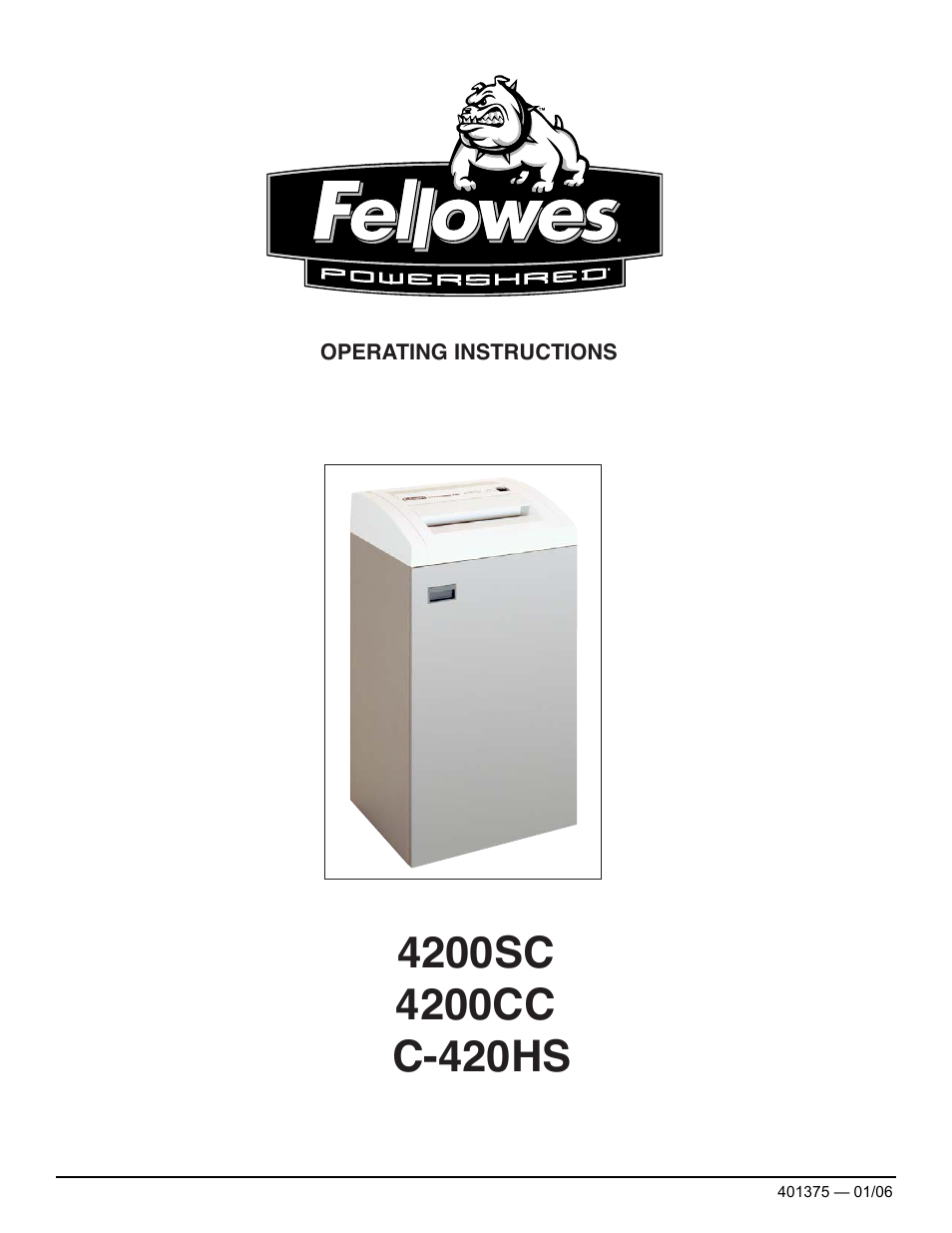 FELLOWES 4200SC User Manual | 8 pages