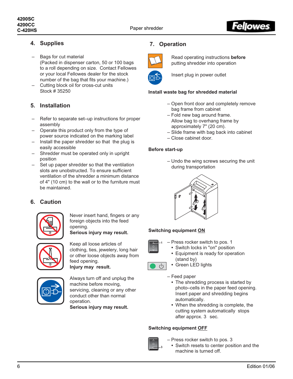 FELLOWES 4200SC User Manual | Page 6 / 8