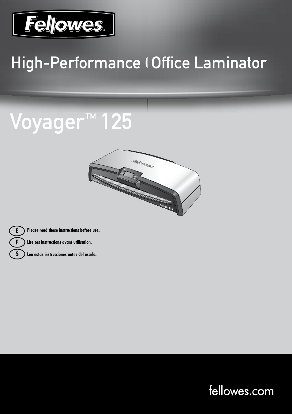 FELLOWES VOYAGER 125 User Manual | 11 pages
