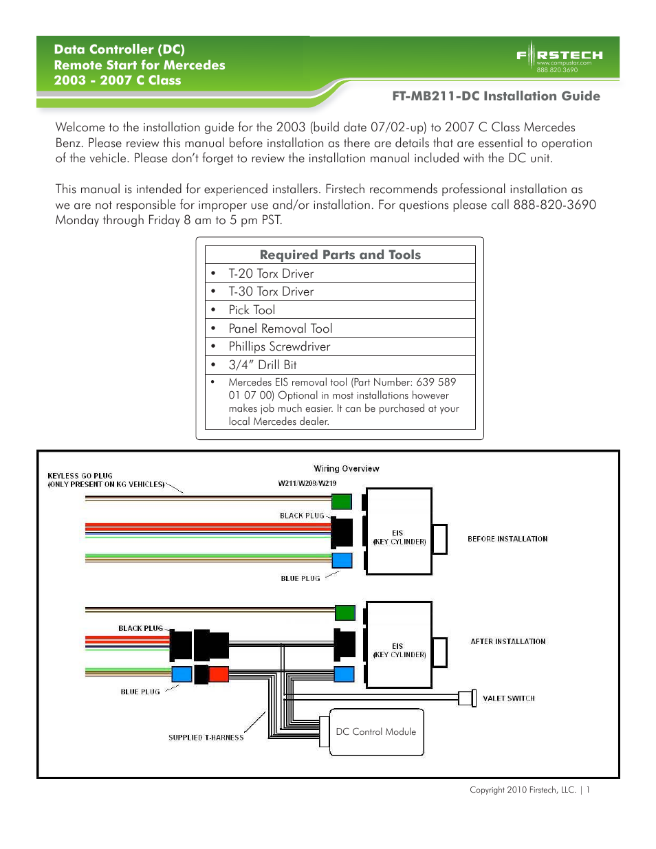 Firstech, LLC. FT-MB211-DC User Manual | 10 pages